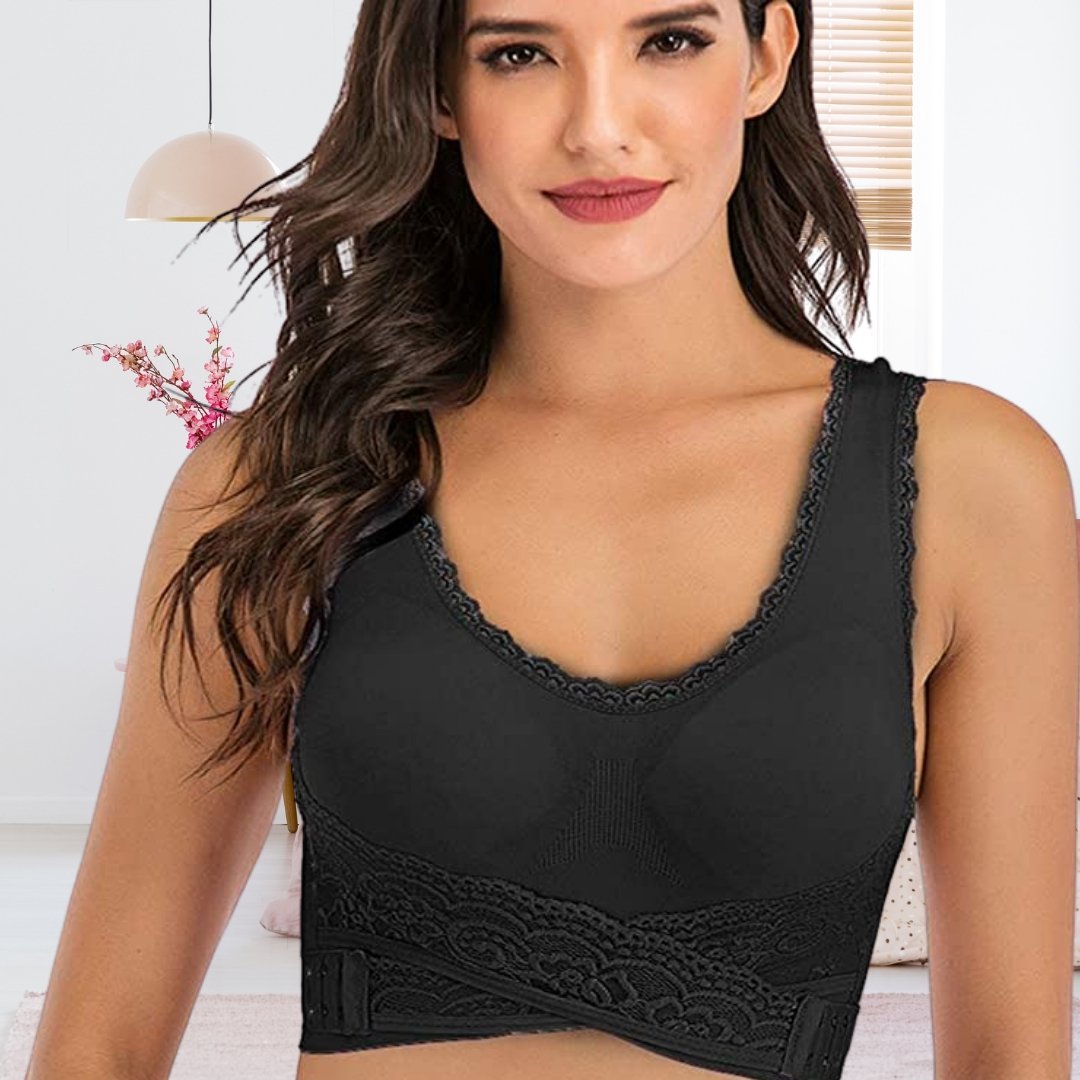 Women's Cotton Front Cross Wireless Support Bra Summer