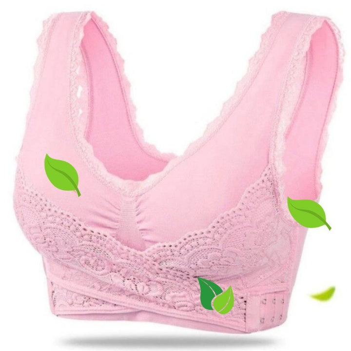 Women's Cotton Front Cross Wireless Support Bra Summer