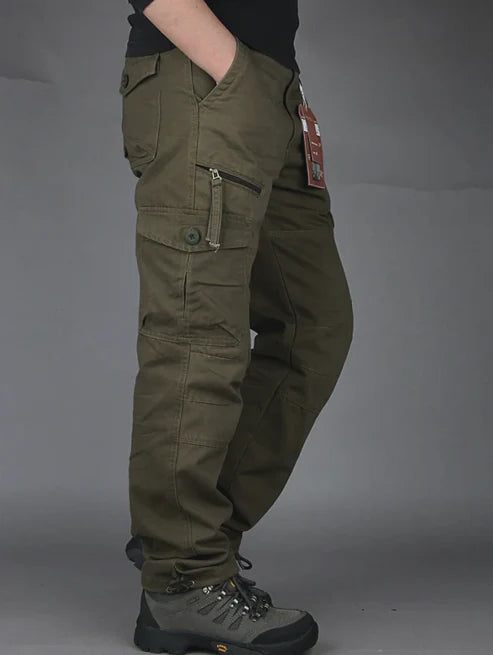 Men's Fleece Lined Cargo Pants Heavy Duty Tactical Outdoor Trousers
