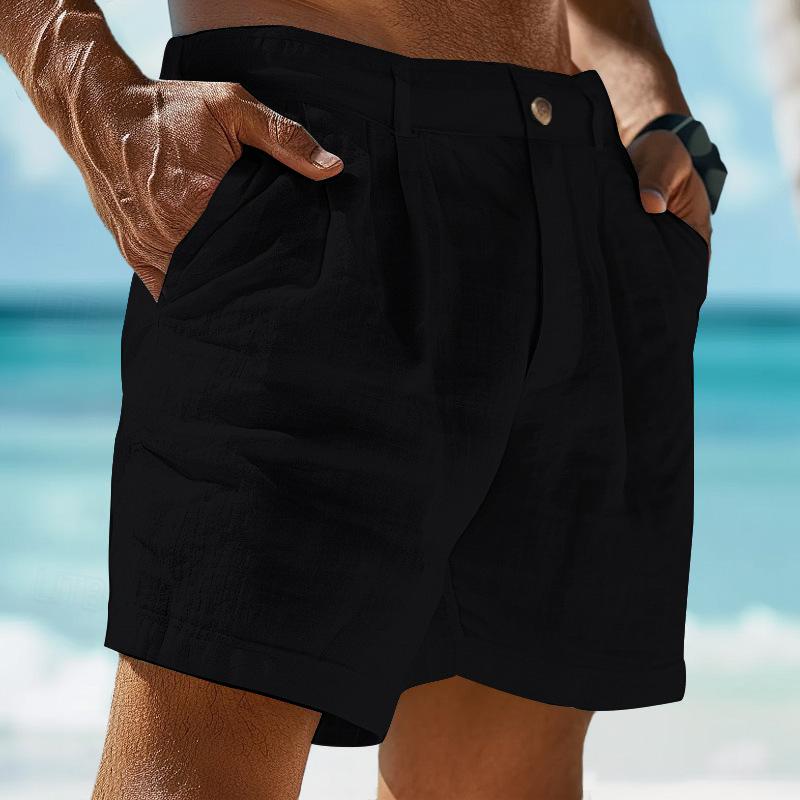 Linen Men’s Summer Shorts Casual Beach Comfort