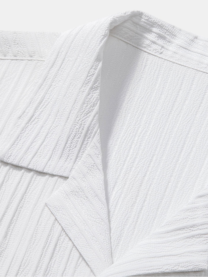 Men's Textured Knit 2 Piece Shirt and Trousers Set