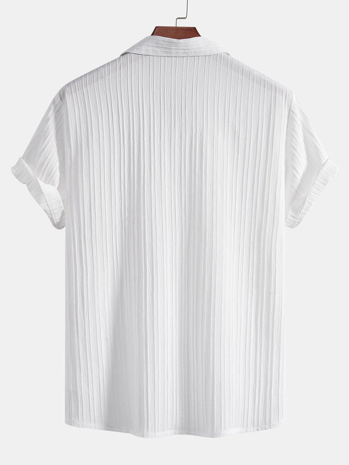 Men's Textured Knit 2 Piece Shirt and Trousers Set