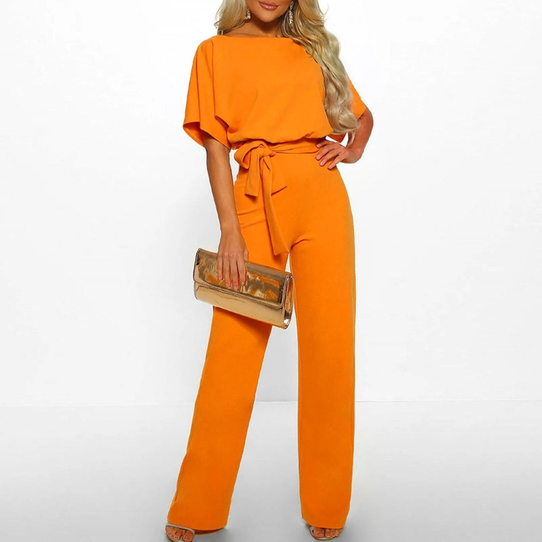 Women's Summer Cotton Jumpsuit with Flattering Waistband