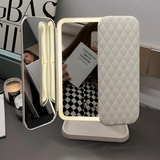 LED Makeup Mirror with Triple Lighting Foldable Portable Cosmetic Mirror Stand