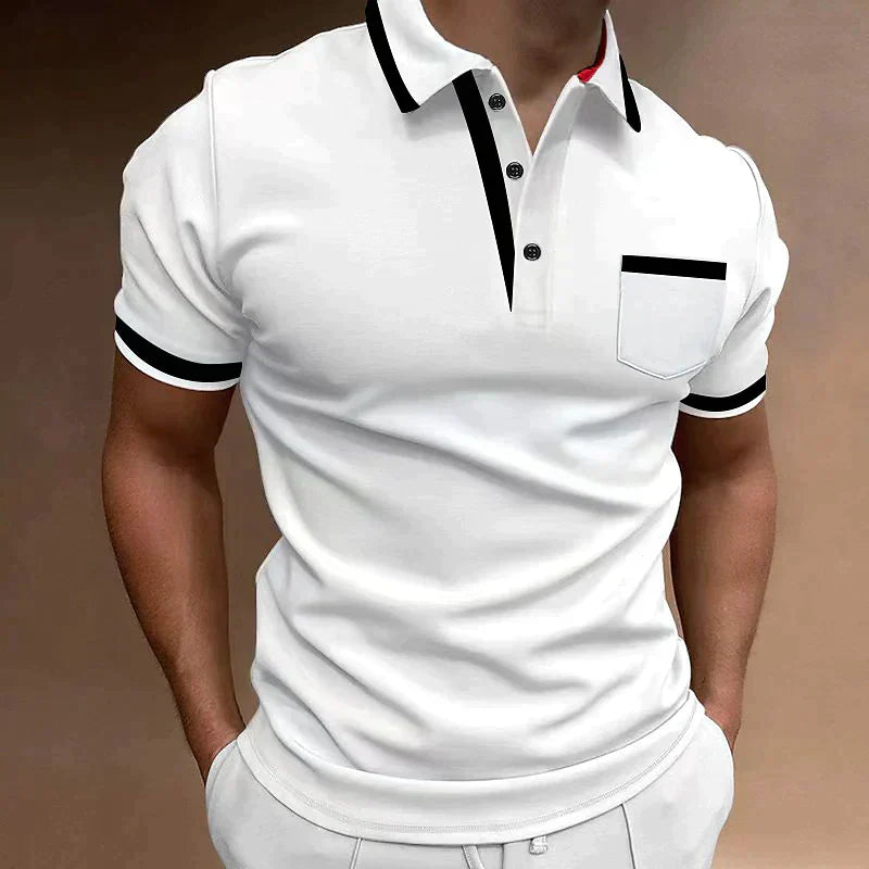 Men's Cotton Polo Shirt Summer Short Sleeve Casual Knit