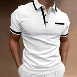 Men's Cotton Polo Shirt Summer Short Sleeve Casual Knit