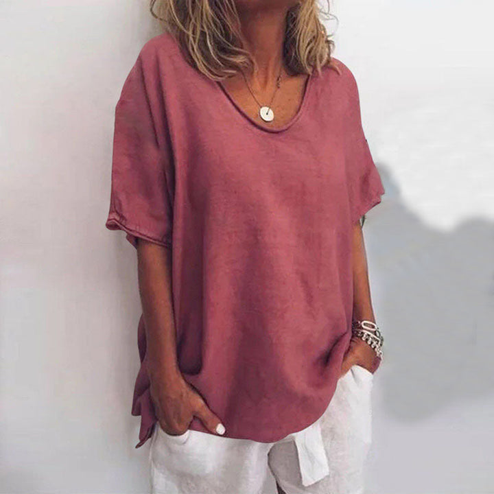Cotton Knit T-Shirt Oversized Loose Fit Women's Summer Top
