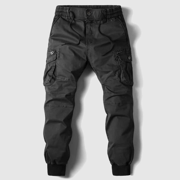 Men's Fleece Cargo Joggers Slim Fit Tapered Outdoor Training Pants