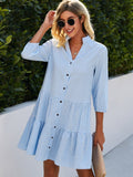 Women's Gingham Cotton Mini Shirt Dress for Summer