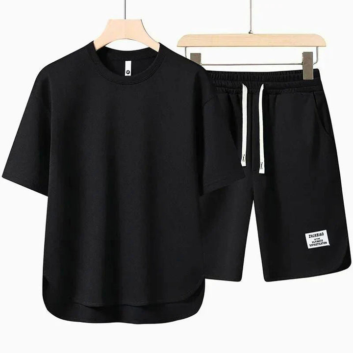 Men's Premium Knit T-Shirt and Drawstring Shorts 2-Piece Set