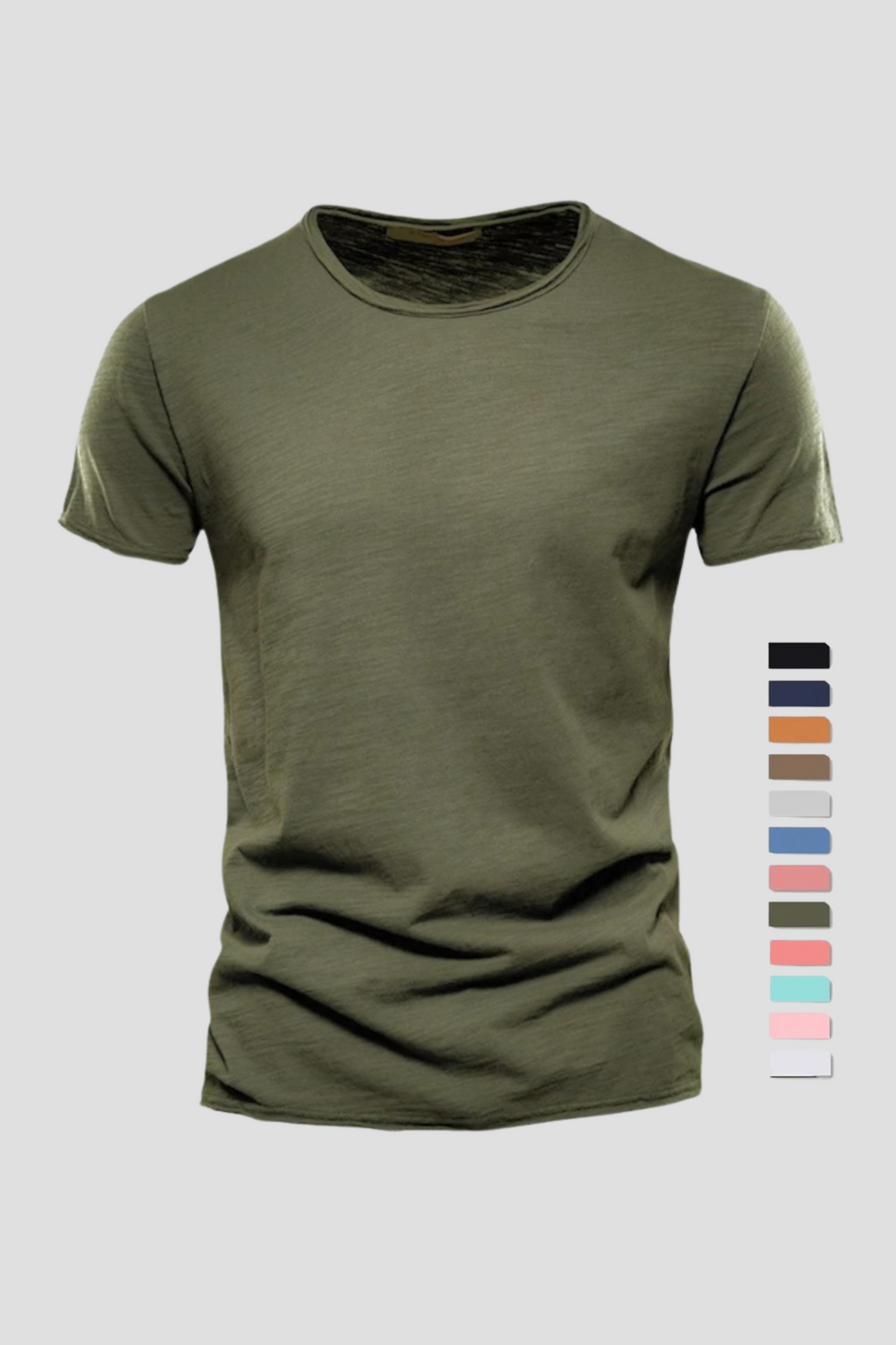 Men's Cotton T-Shirt Slim Fit Lightweight Summer Tee