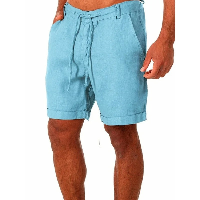 Linen Shorts for Men Lightweight Summer Beach Chino Shorts