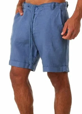 Linen Shorts for Men Lightweight Summer Beach Chino Shorts