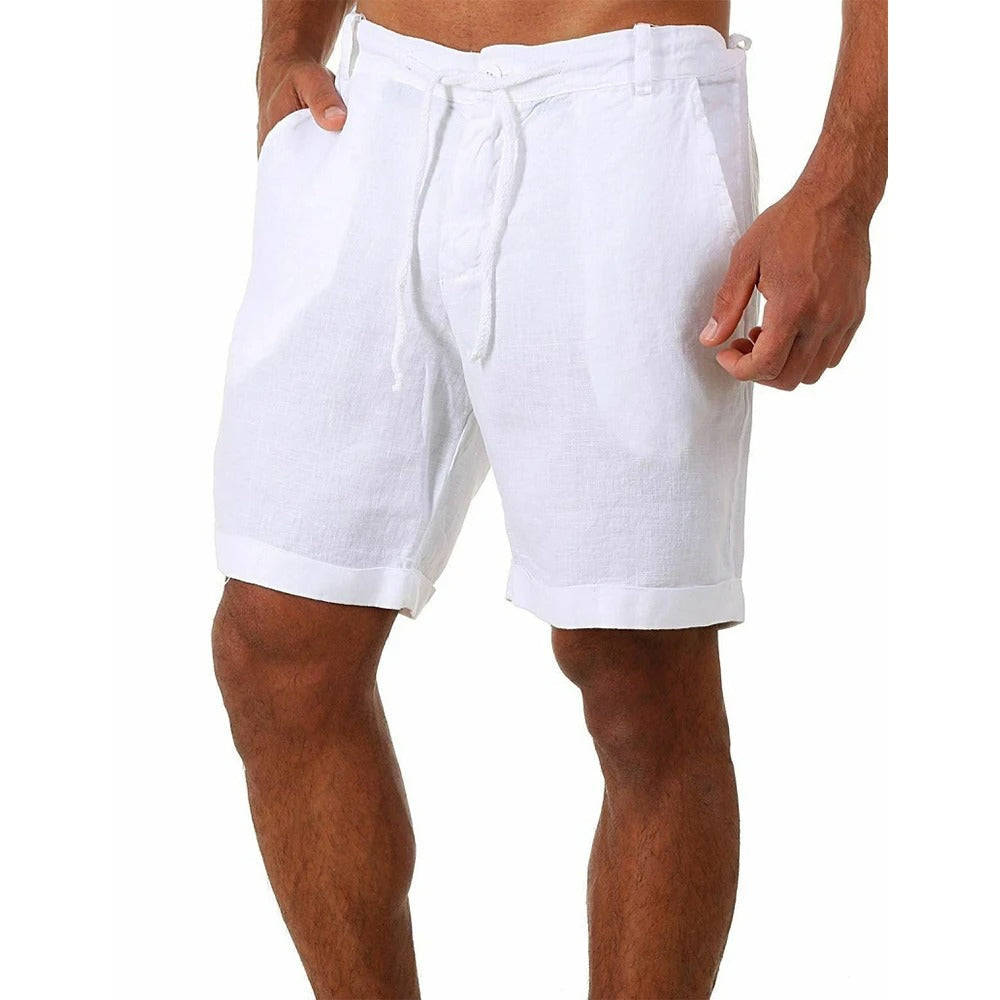 Linen Shorts for Men Lightweight Summer Beach Chino Shorts