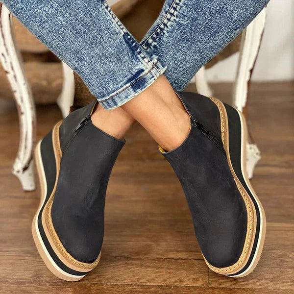 Women's Leather Summer Platform Ankle Boots