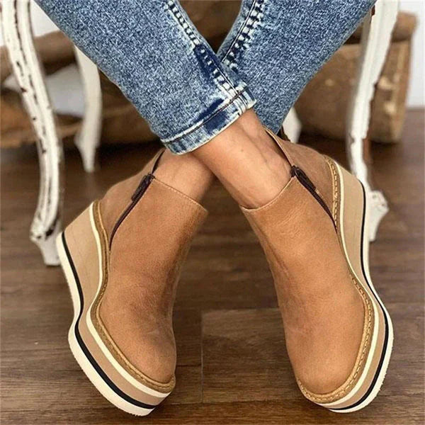 Women's Leather Summer Platform Ankle Boots
