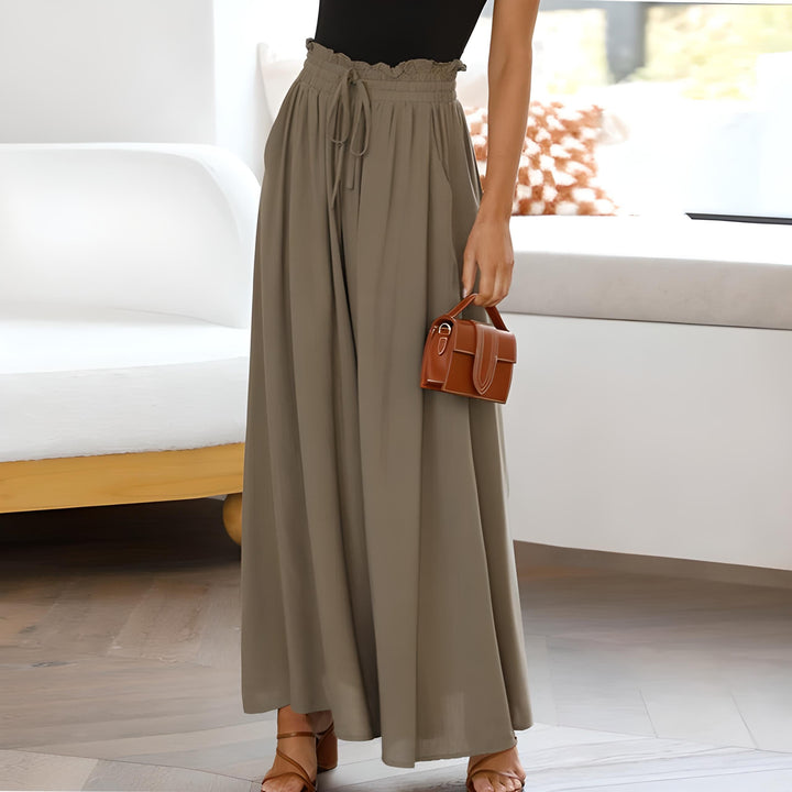 Women's Trousers Summer Fashion Breathable Cotton Linen Wide Leg Palazzo Pants