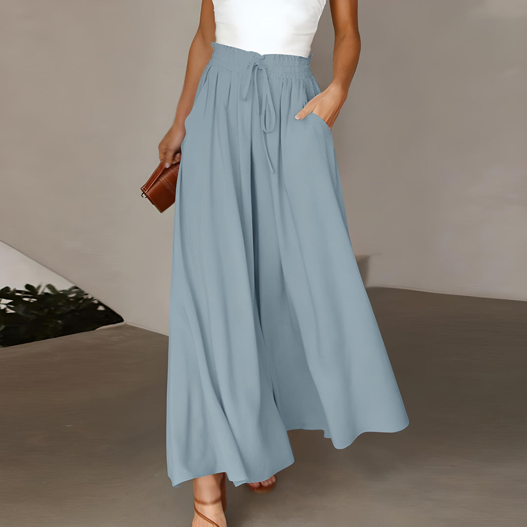 Women's Trousers Summer Fashion Breathable Cotton Linen Wide Leg Palazzo Pants